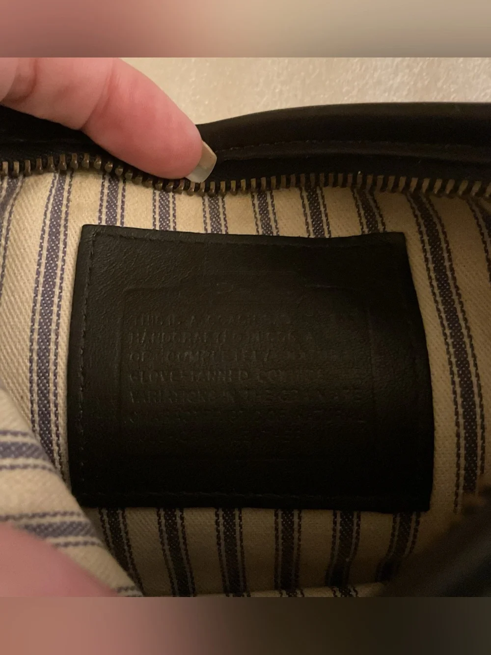 COACH VNTG CR COSMETIC POUCH LATE 70s EARLY 80s TICKING STRIPE ORIGINAL HANGTAG - Picture 7 of 11
